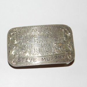 Vtg Sterling 1963 So Cal Skeet Chapionship 12 Gauge E 3rd  Belt Buckle